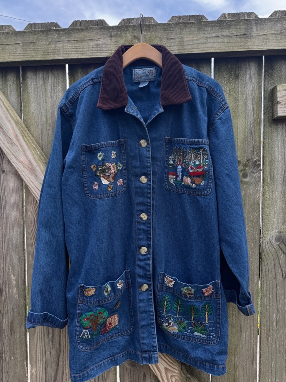 Vtg New Directions Embroidered Barn Jacket